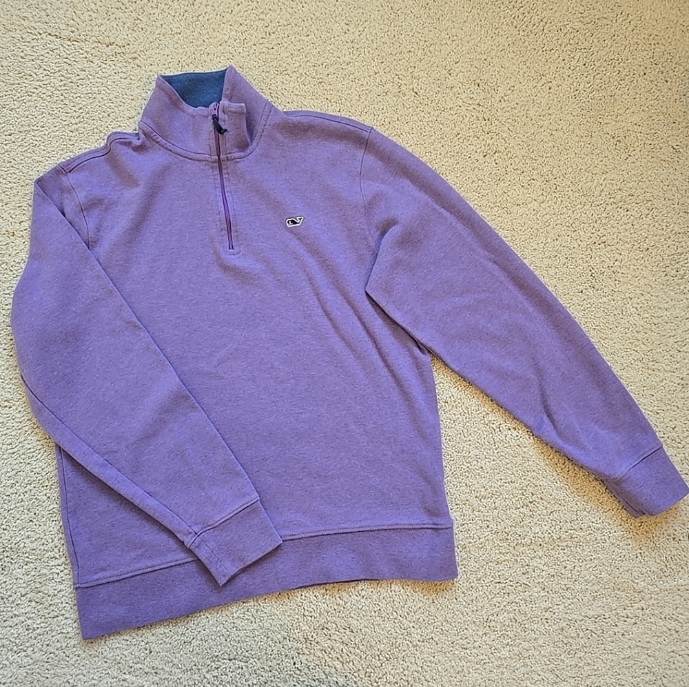 Vineyard Vines 1/4 Zip Pullover Sweater Size Small Lavender Purple